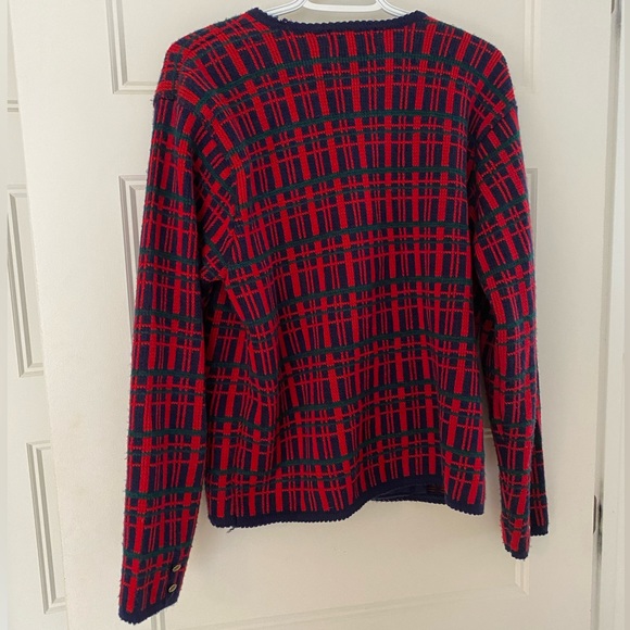 Eaton button down plaid cardigan vintage - Picture 3 of 11